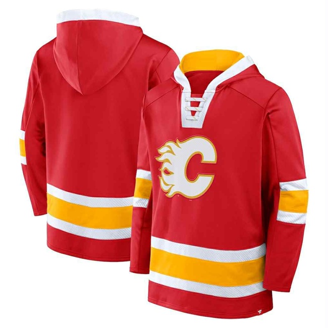 Men's Calgary Flames Red Pullover Hoodie